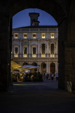 Bergamo, İtalya 'da güzel tarihi mimari