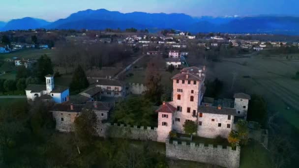 Castelul Medieval Antic Fost Cocoșat Deal Cassacco Friuli Italia — Videoclip de stoc