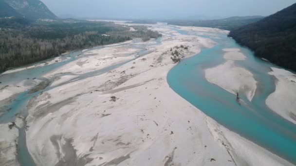 Luftaufnahme Des Flusses Den Bergen Italien — Stockvideo