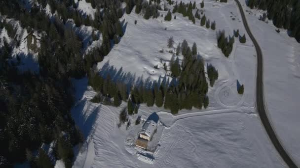 Hermoso Paisaje Dolomitas Las Heladas Nieve — Vídeos de Stock