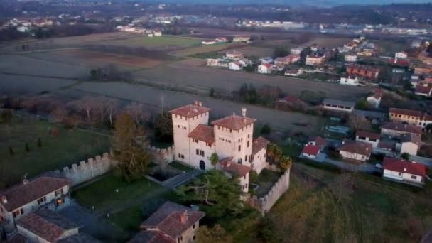 Antigo Castelo Medieval Empoleirado Colina Cassacco Friuli — Vídeo de Stock
