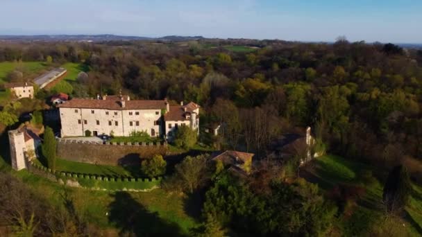 Vacker Utsikt Över Castello Rive Arcano Italien — Stockvideo