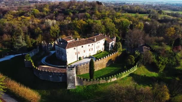 Прекрасный Вид Castello Rive Arcano Италия — стоковое видео