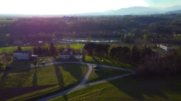 Vacker Utsikt Över Castello Rive Arcano Italien — Stockvideo