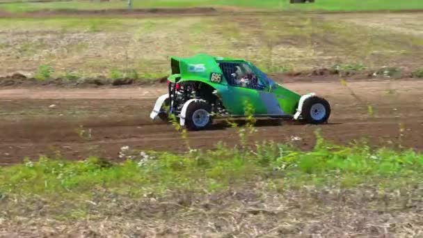 Gara Autocross 一种汽车运动形式 在这种运动中 参赛者利用汽车在泥土表面上完成短训班 蒙特哥 — 图库视频影像