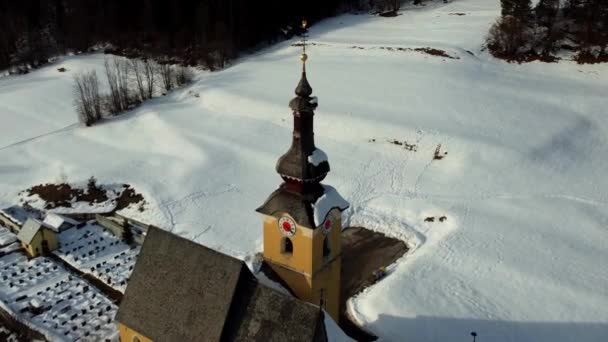 Starożytny Kościół Dzwonnica Coccau Tarvisio — Wideo stockowe
