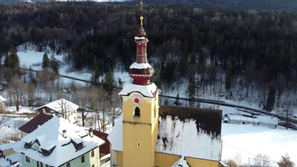 Starożytny Kościół Dzwonnica Coccau Tarvisio — Wideo stockowe