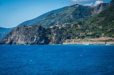 Manarola, Cinque Terre, İtalya deniz manzaralı güzel bir yer.       