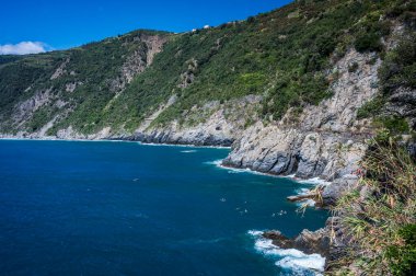 Manarola, Cinque Terre, İtalya deniz manzaralı güzel bir yer.       