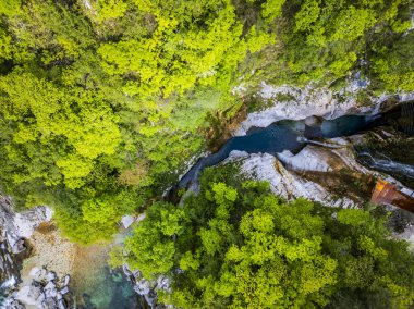 Emerald Water of the Torre Torrent Falls. Silk water. Tarcento, Friuli to discover