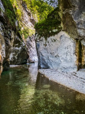 Emerald Water of the Torre Torrent Falls. Silk water. Tarcento, Friuli to discover
