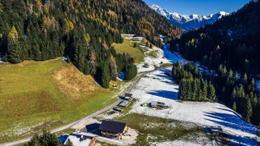 Cima Sappada Alp Geçidi 'nin hava aracı görüntüsü