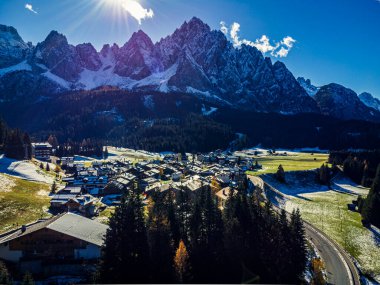 Cima Sappada Alp Geçidi 'nin hava aracı görüntüsü