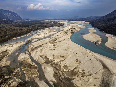 Tagliamento Flagogna 'nın manzarası, İtalya 