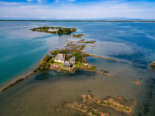 stock image Aerial view of Grado Lagoon, Italy