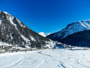 Resia Lake in Venosta Valley, South Tyrol, Italy clipart