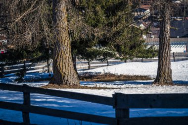 Güney Tyrol, Val Fiscalina 'daki dağ tepesi karla kaplıydı.