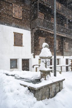 Kışın İtalya, Sappada 'da kar yağışı 