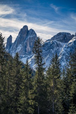 Kışın Fiscalina Vadisi, Dolomitler, İtalya