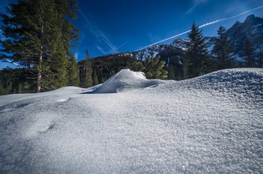 Kışın Fiscalina Vadisi, Dolomitler, İtalya