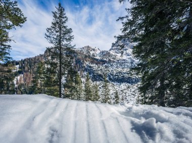 Fiscalina Valley in winter, Dolomites, Italy clipart