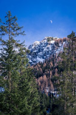 Kışın Fiscalina Vadisi, Dolomitler, İtalya