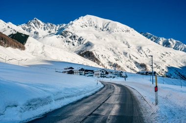 Ice Dawn in Vallelunga. Walk through ancient villages and dream mountains. clipart