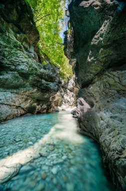 Spectacle of unspoiled nature. Gorge of the Raccolana stream. Chiusaforte. Friuli clipart