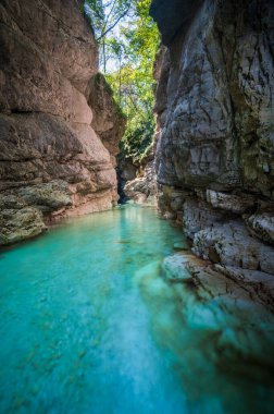 Spectacle of unspoiled nature. Gorge of the Raccolana stream. Chiusaforte. Friuli clipart