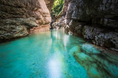 Spectacle of unspoiled nature. Gorge of the Raccolana stream. Chiusaforte. Friuli clipart