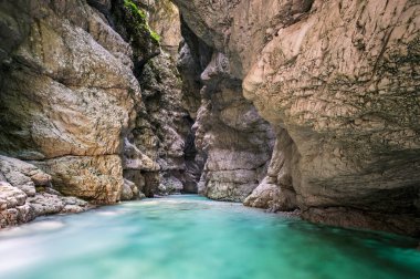 Spectacle of unspoiled nature. Gorge of the Raccolana stream. Chiusaforte. Friuli clipart