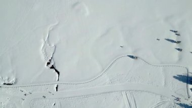 Pramollo yolunun kış manzarası, Nassfeld Geçidi, İtalya