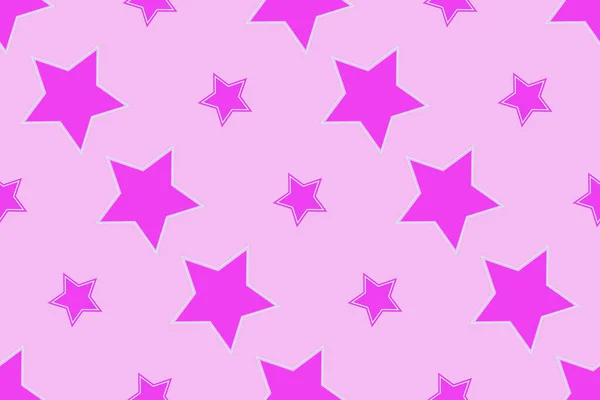 Seamless Pattern Pink Stars Texture Wrapping Fabric Vector Illustration — Stock Vector