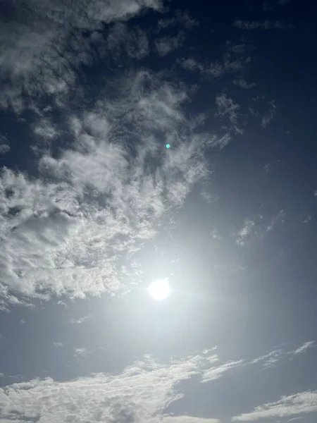 Sky White Small Clouds Sun Heaven — Stock Photo, Image