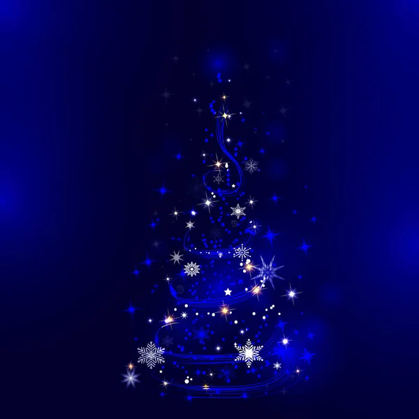 Arbre Noël Sur Fond Bleu Illustration Vectorielle Peut Être Utilisé — Image vectorielle