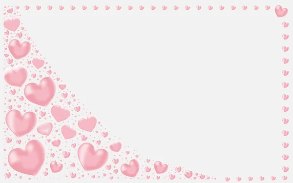 Дизайн Фона Розовыми Сердцами Поздравительной Открытки Баннера Векторная Иллюстрация — стоковый вектор