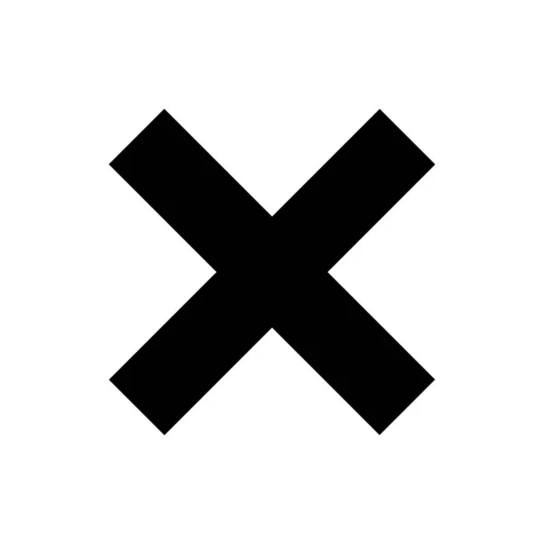 Cerrar Icono Cruz Botón Símbolo Vector Ilustración Para Diseño Del — Vector de stock