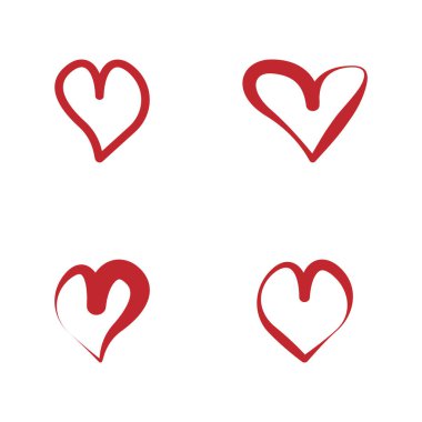 Heart icon set Hearts isolated on white background Symbol of lovedecorative design elements for valentines day Vector illustration