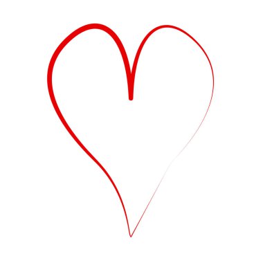 Heart icon. Decorative design element for Valentine's Day. Symbol of love on white background Vector
