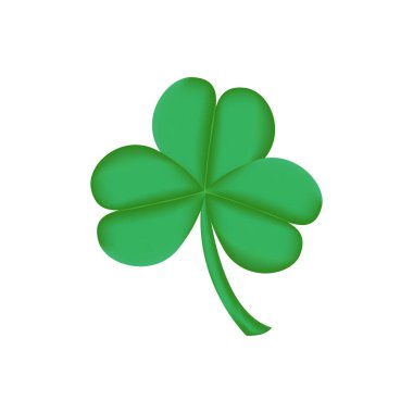 Irish shamrock isolated on white background Green clover symbol of a St Patrick day Vector illustration