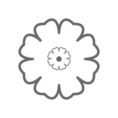 Flower on white background Round ornament Abstract flower element for creative design tasks Mandala Vector illustration