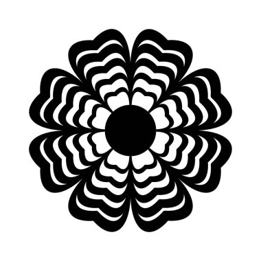 Flower on white background Round ornament Abstract flower element for creative design tasks Mandala Vector illustration