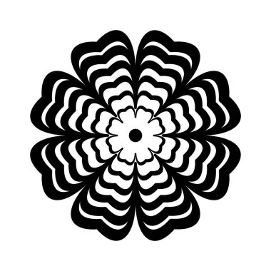 Flower on white background Round ornament Abstract flower element for creative design tasks Mandala Vector illustration