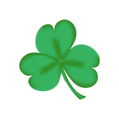 Irish shamrock isolated on white background Green clover symbol of a St Patrick day Vector illustration
