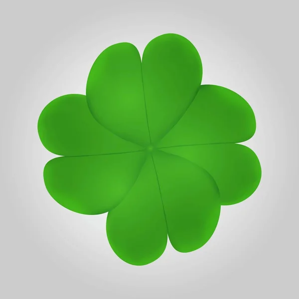 Irish Shamrock Isolated White Background Green Clover Symbol Patrick Day — Stock Vector