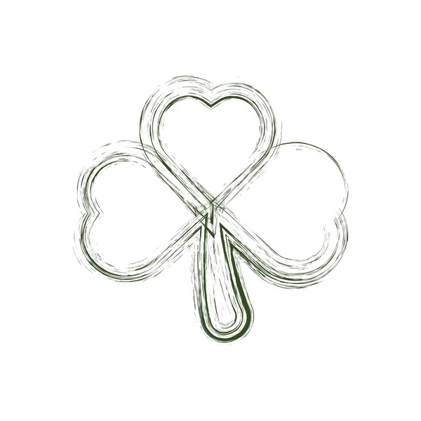 Irlandzki Shamrock Odizolowany Białym Tle Zielona Koniczyna Trzema Liśćmi Symbol — Wektor stockowy