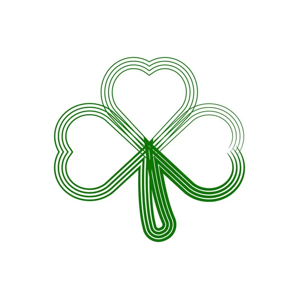 Irlandzki Shamrock Odizolowany Białym Tle Zielona Koniczyna Trzema Liśćmi Symbol — Wektor stockowy
