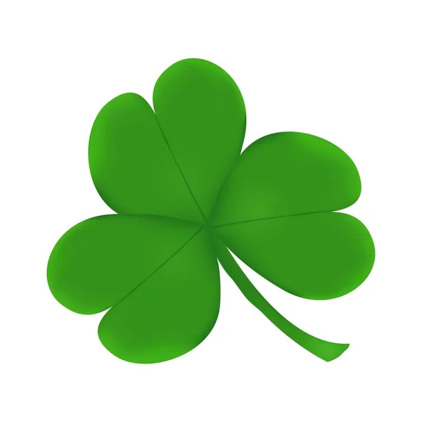 Irish Shamrock Isolated White Background Green Clover Symbol Patrick Day — Wektor stockowy