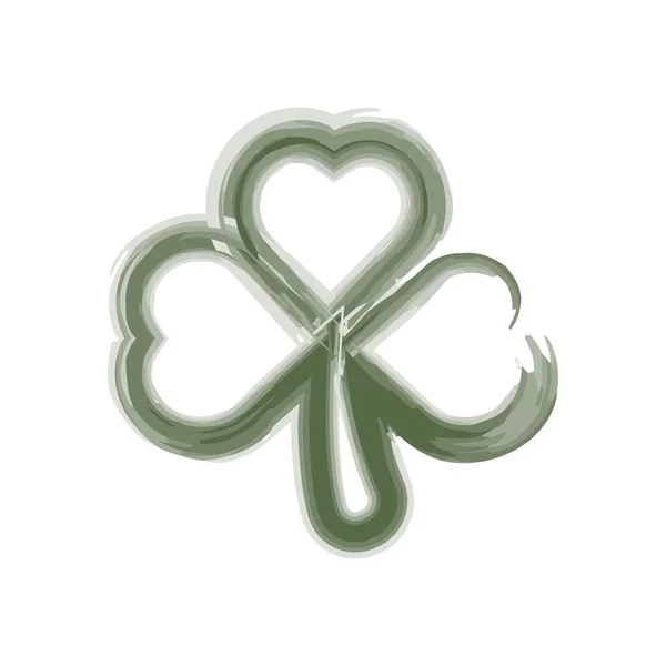 Irish Shamrock Isolated White Background Green Clover Three Leaves Symbol — Stockový vektor