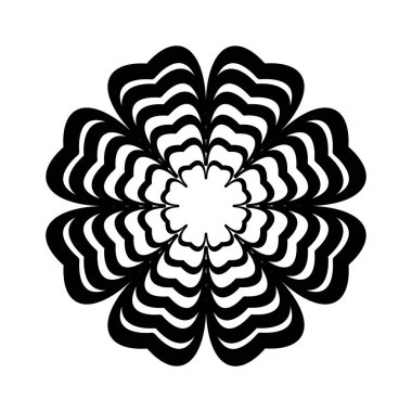 Flower on white background Round ornament Abstract flower element for creative design tasks Mandala Vector illustration